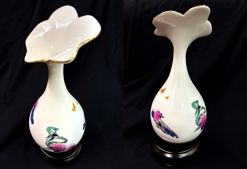 3D藍鵲蘭花口膽瓶